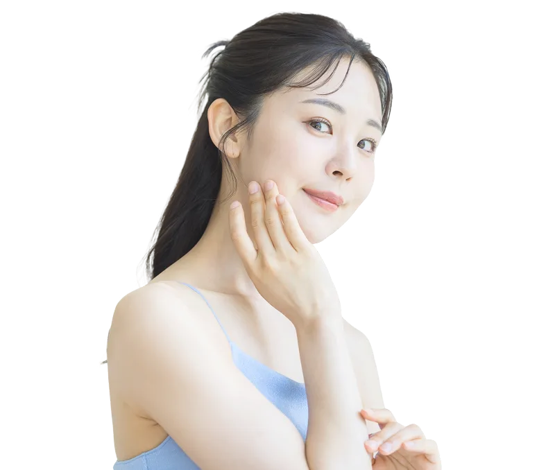 2ステップのアプローチを行う女性イメージモデル